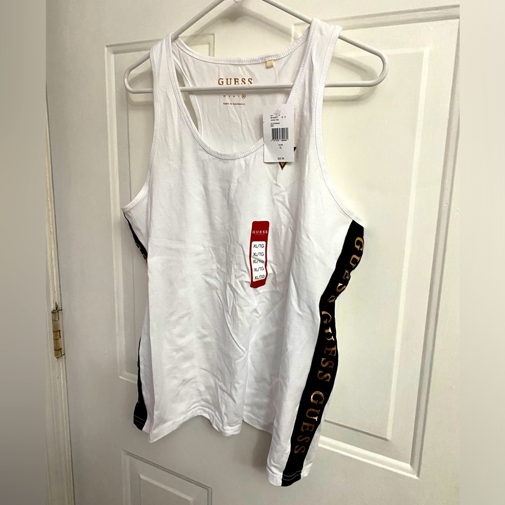 GUESS White Tank Top, XL, NWT